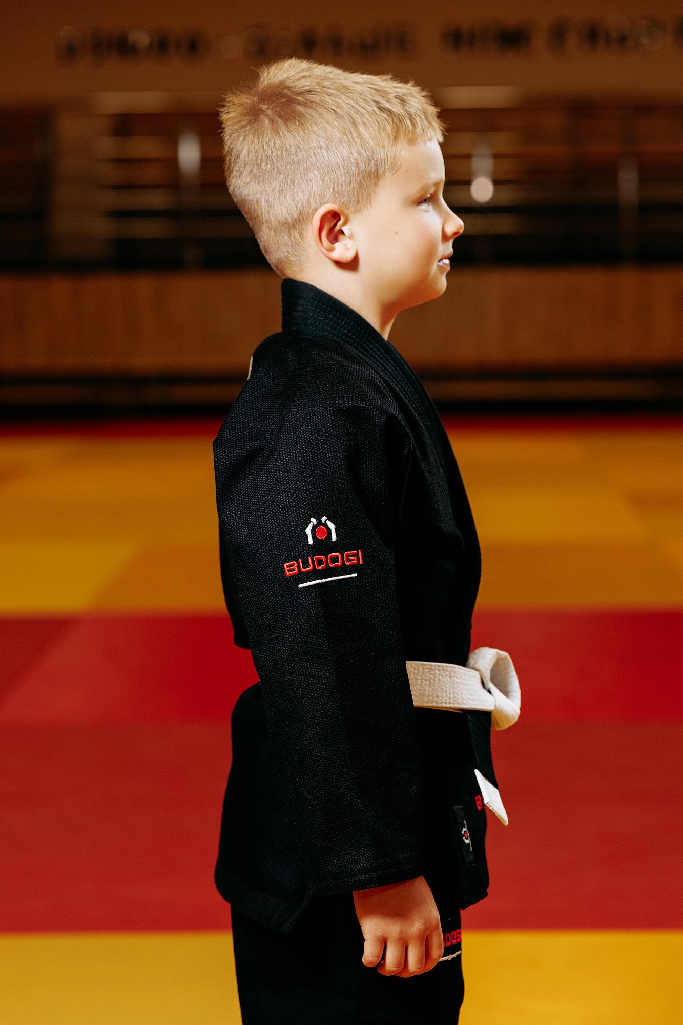 Чорне дитяче кімоно для хлопчиків, джиу-джитсу, TM BUDOGI, зріст 150 см, щільність 350 гр/м.кв. 5