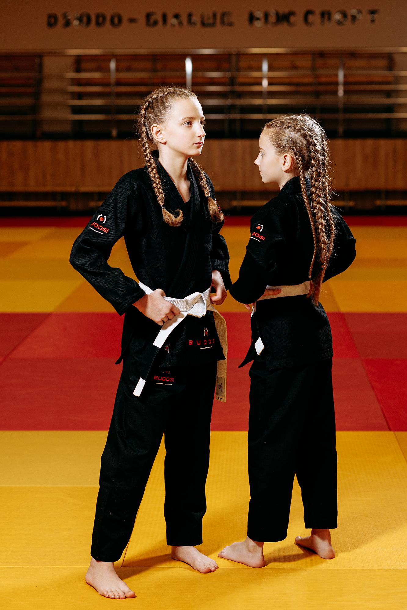 Чорне дитяче кімоно для дівчаток, джиу-джитсу, TM BUDOGI, зріст 150 см, щільність 350 гр/м.кв. 6