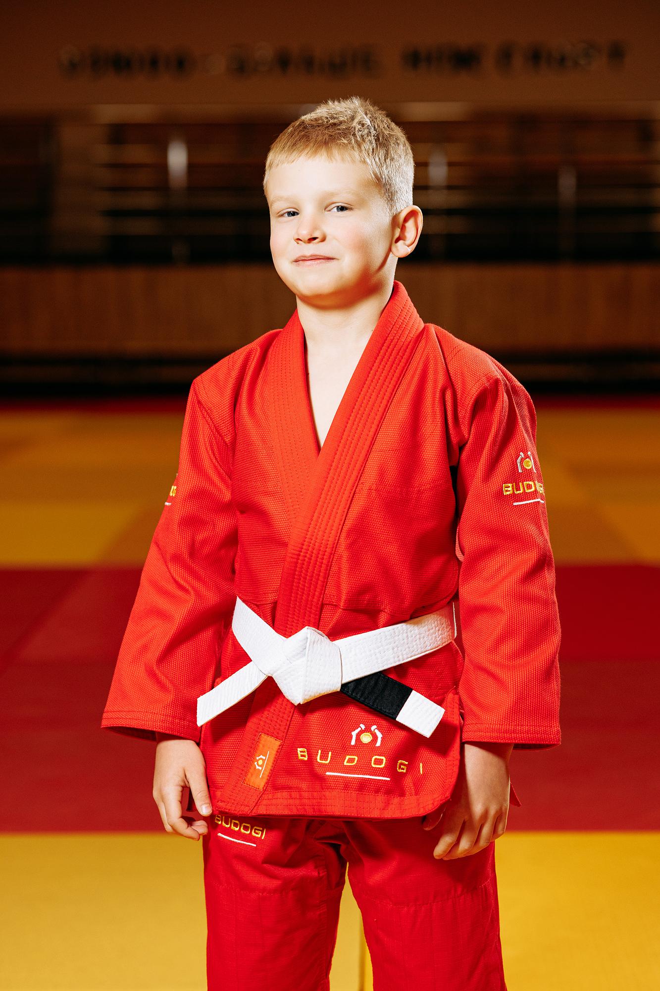 Червоне дитяче кімоно для хлопчиків, джиу-джитсу, TM BUDOGI, зріст 150 см щільність 350 гр/м.кв. 2