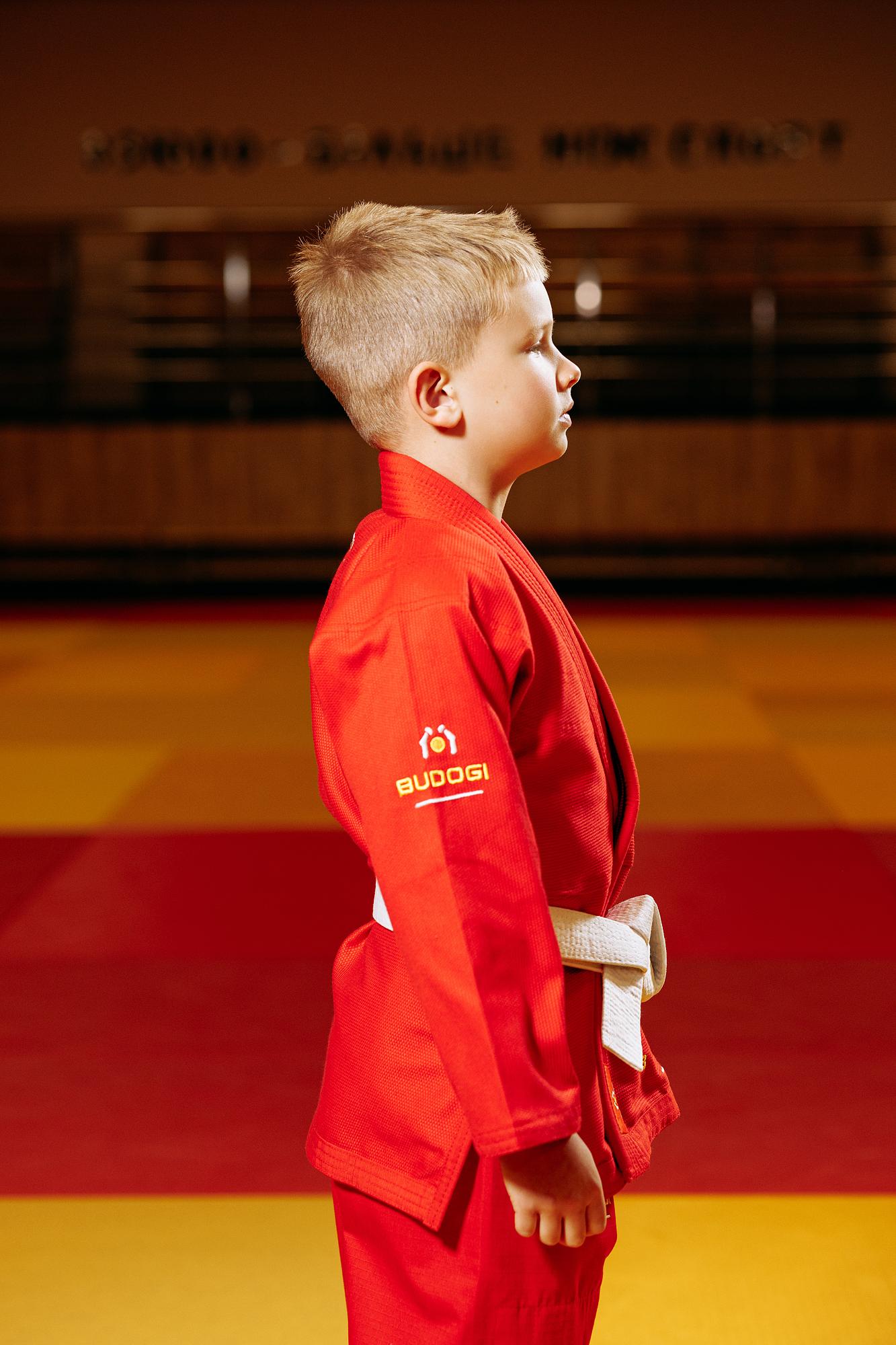 Червоне дитяче кімоно для хлопчиків, джиу-джитсу, TM BUDOGI, зріст 150 см щільність 350 гр/м.кв. 4