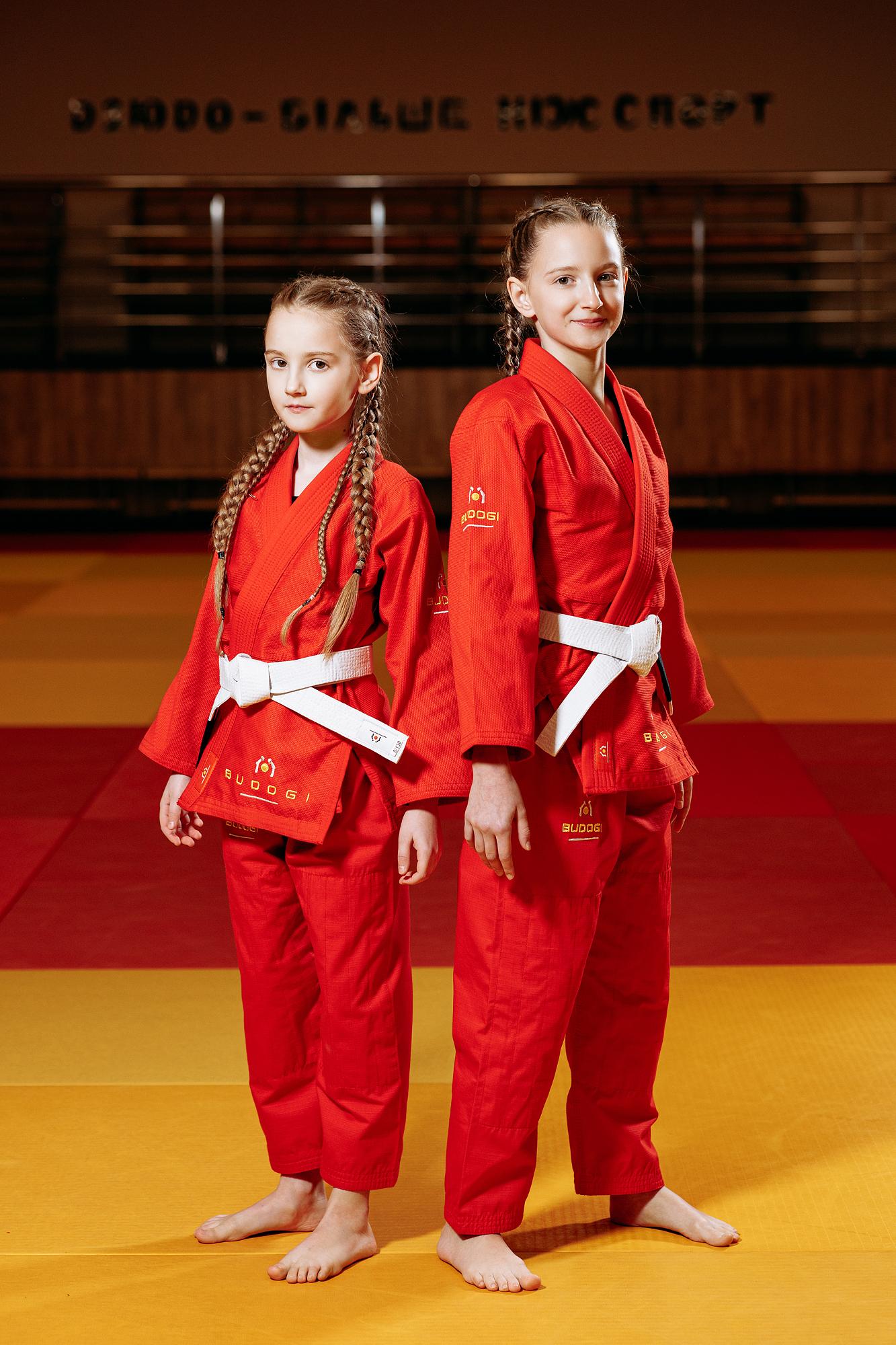Червоне дитяче кімоно для дівчаток, джиу-джитсу, TM BUDOGI, зріст 150 см, щільність 350 гр/м.кв. 5