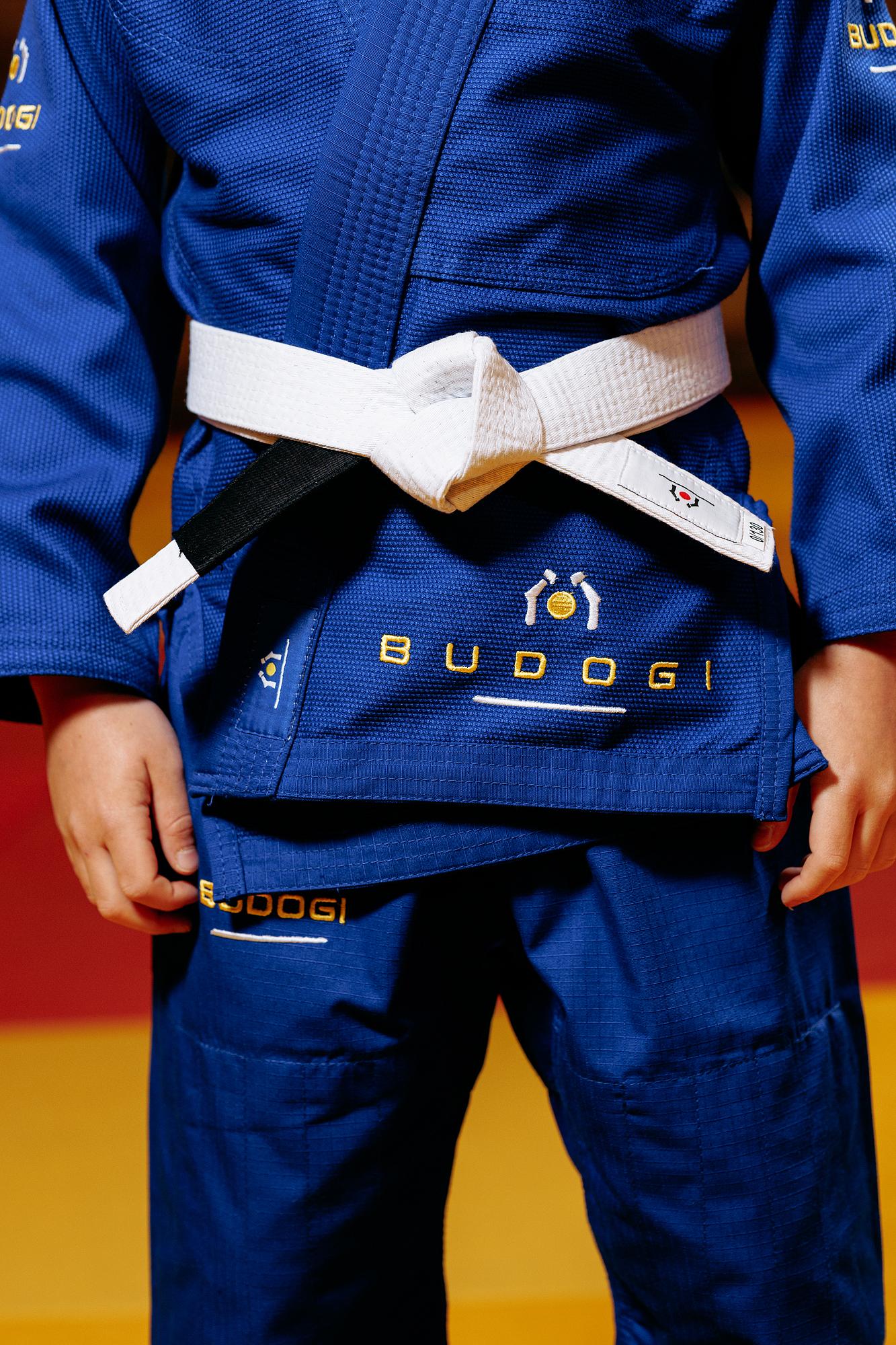 Синє дитяче кімоно для хлопчиків, джиу-джитсу, TM BUDOGI, зріст 150 см, щільність 350 гр/м.кв. 3
