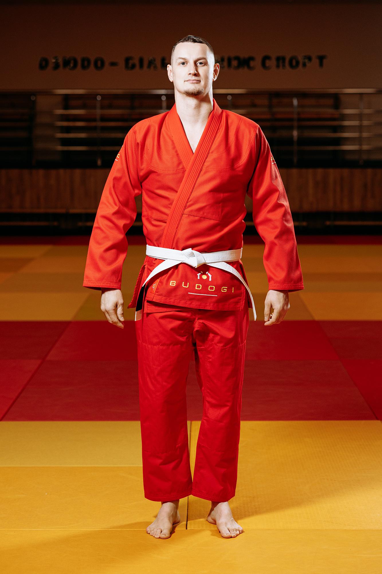 Червоне кімоно для хлопців/чоловіків, джиу-джитсу, TM BUDOGI, зріст 190 см, щільність 450 гр/м.кв. 1