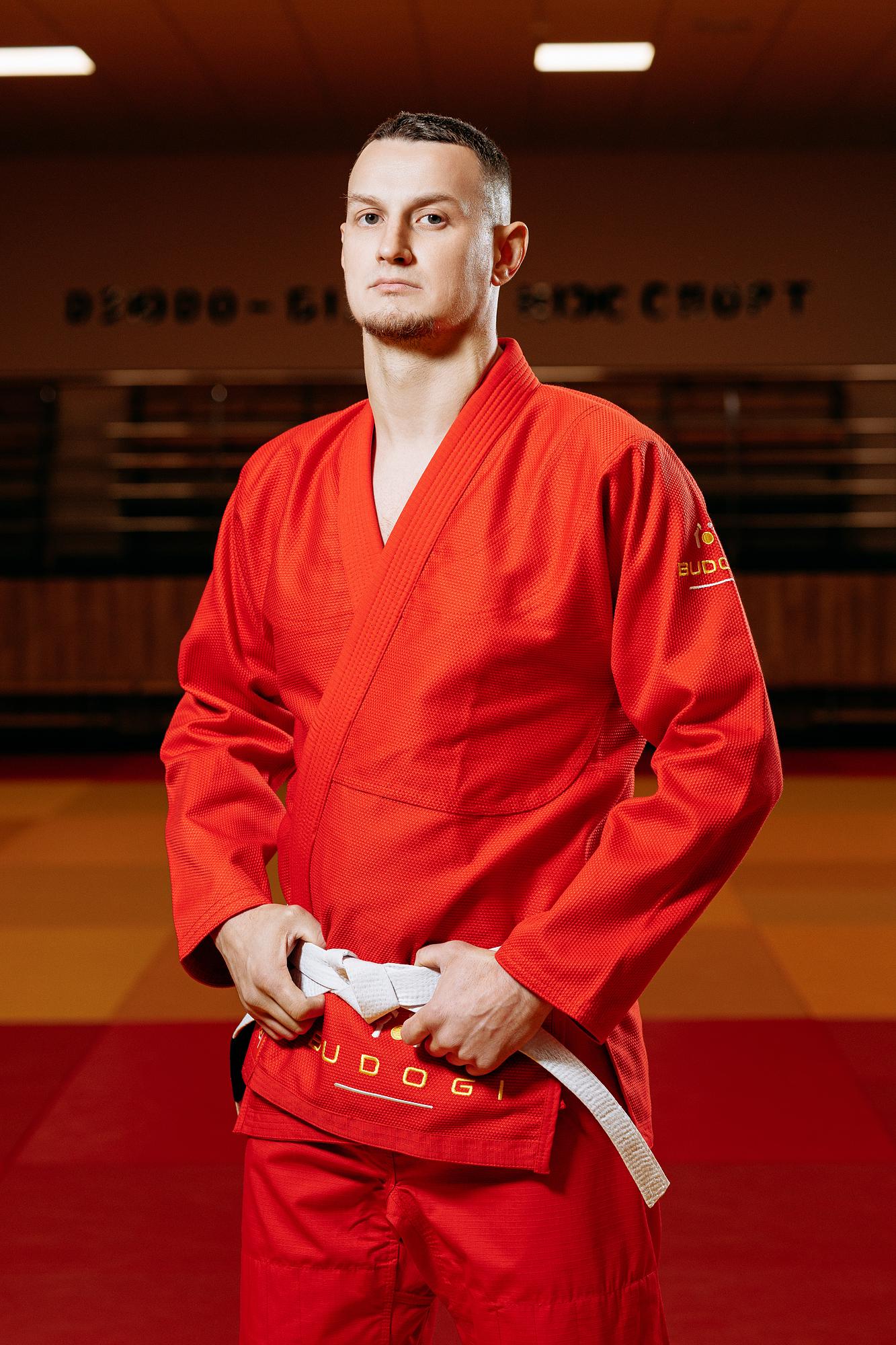 Червоне кімоно для хлопців/чоловіків, джиу-джитсу, TM BUDOGI, зріст 190 см, щільність 450 гр/м.кв. 2