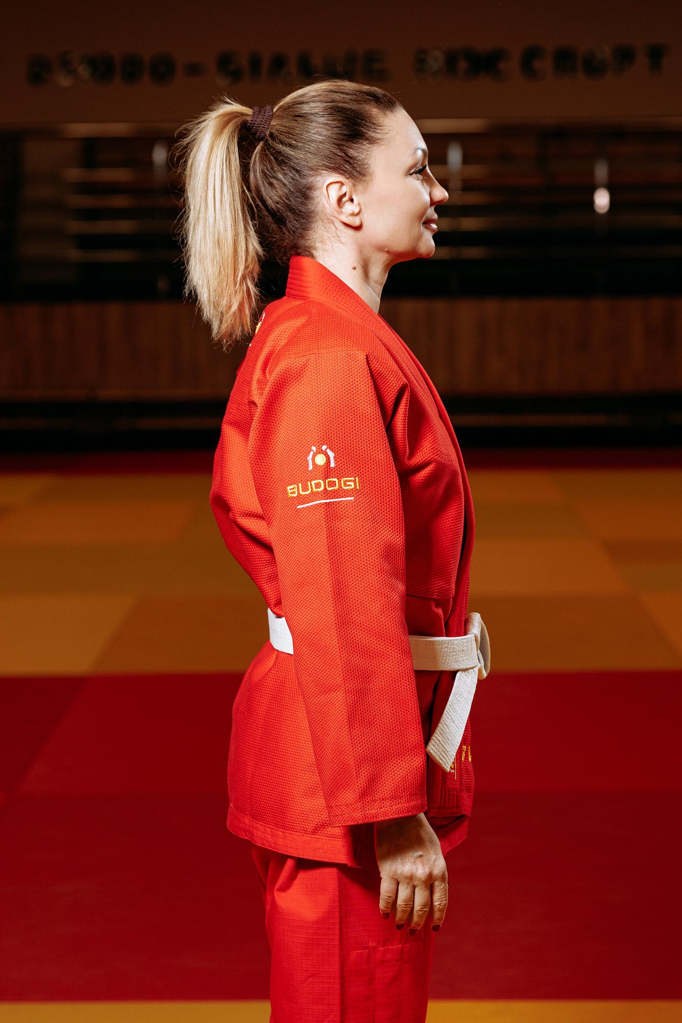 Червоне кімоно для дівчат/жінок, джиу-джитсу, TM BUDOGI, зріст 190 см, щільність 450 гр/м.кв. 4