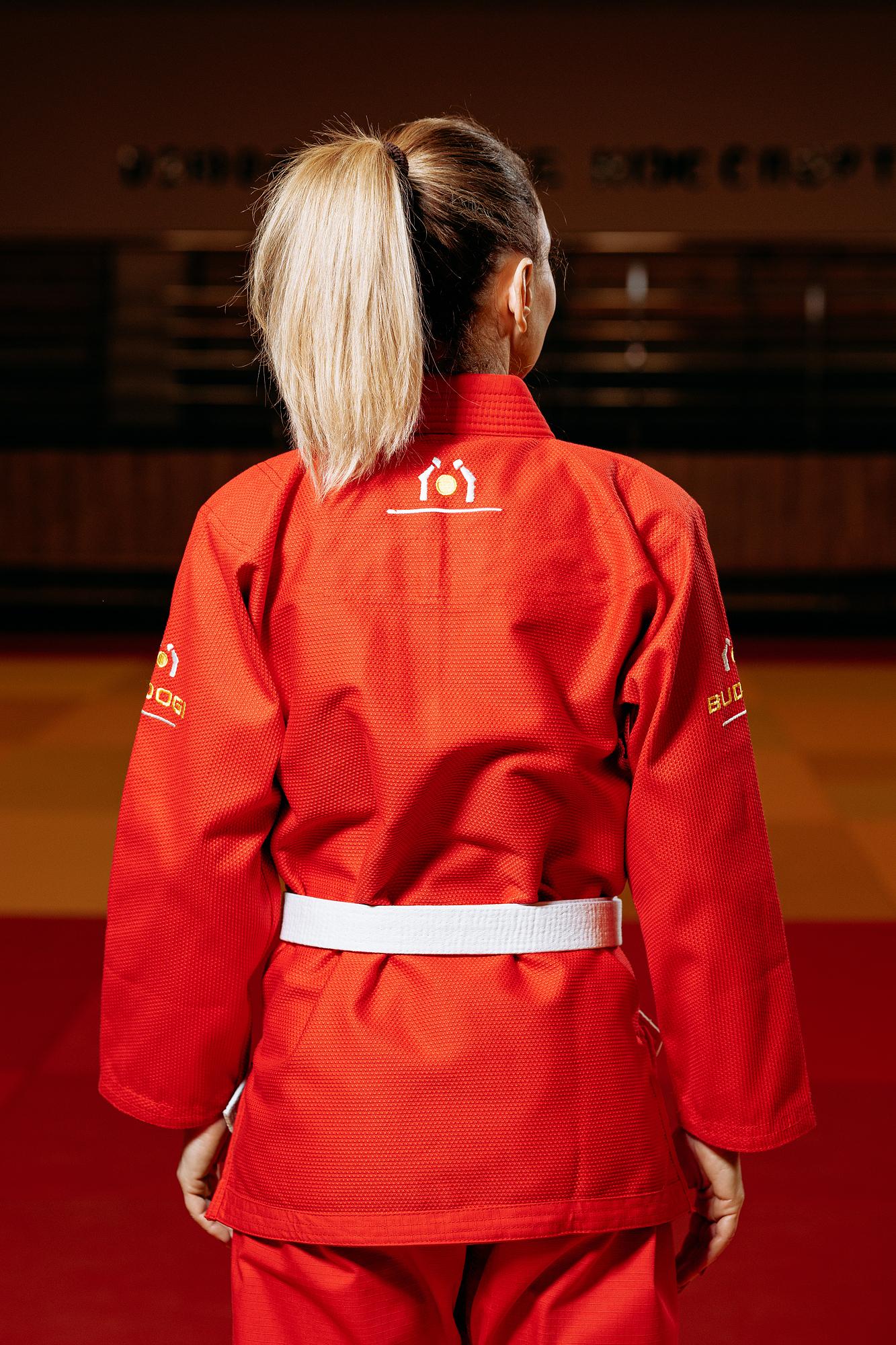 Червоне кімоно для дівчат/жінок, джиу-джитсу, TM BUDOGI, зріст 190 см, щільність 450 гр/м.кв. 5