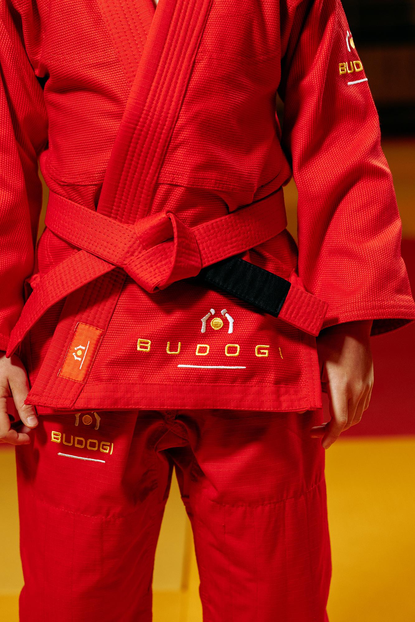 Червоне дитяче кімоно для хлопчиків, грепплінг, TM BUDOGI, зріст 150 см, щільність 350 гр/м.кв. 4