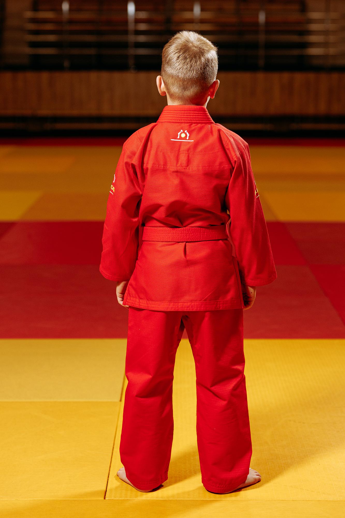 Червоне дитяче кімоно для хлопчиків, грепплінг, TM BUDOGI, зріст 150 см, щільність 350 гр/м.кв. 6