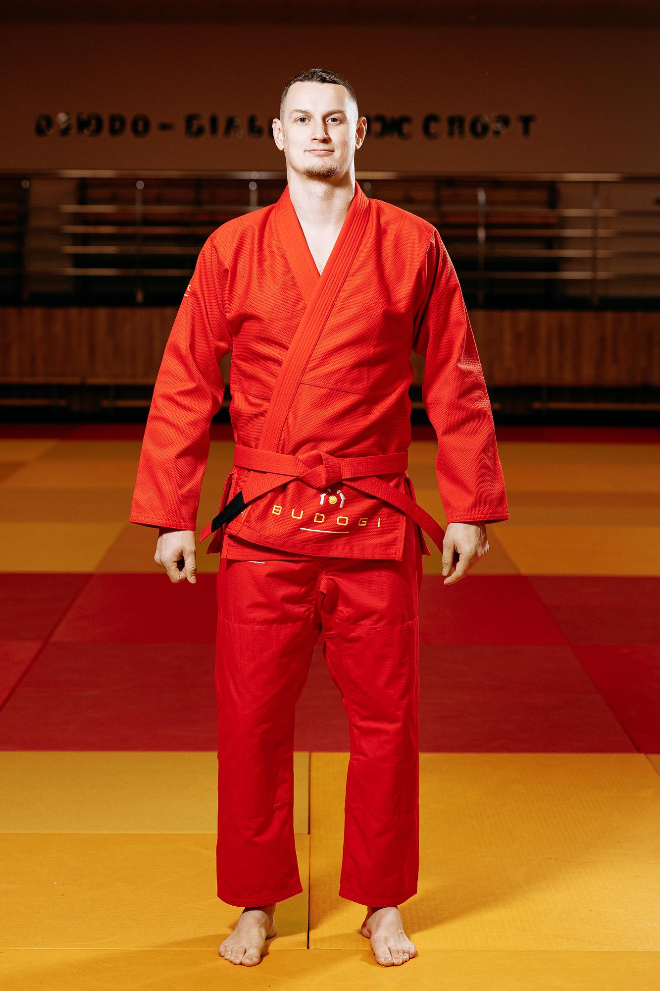 Червоне кімоно для хлопців/чоловіків, грепплінг, TM BUDOGI, зріст 190 см, щільність 450 гр/м.кв. 1