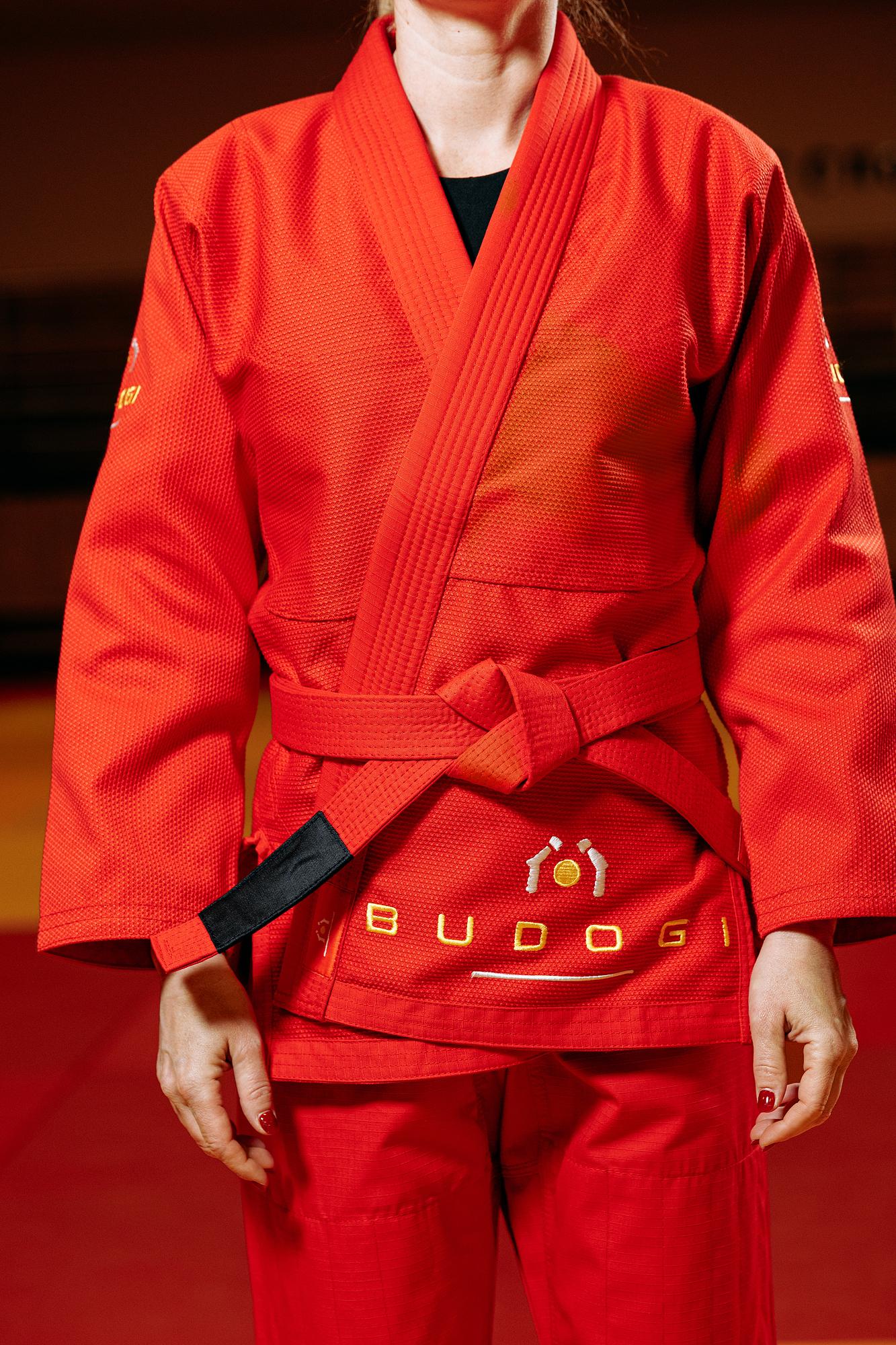 Червоне кімоно для дівчат/жінок, грепплінг, TM BUDOGI, зріст 190 см, щільність 450 гр/м.кв. 3