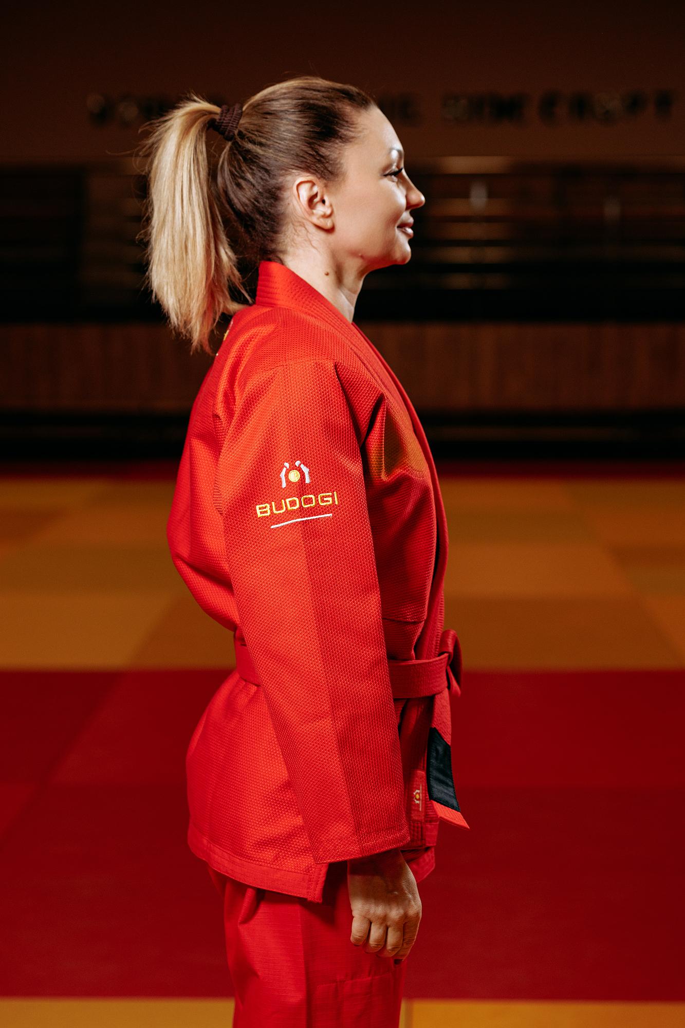 Червоне кімоно для дівчат/жінок, грепплінг, TM BUDOGI, зріст 190 см, щільність 450 гр/м.кв. 4