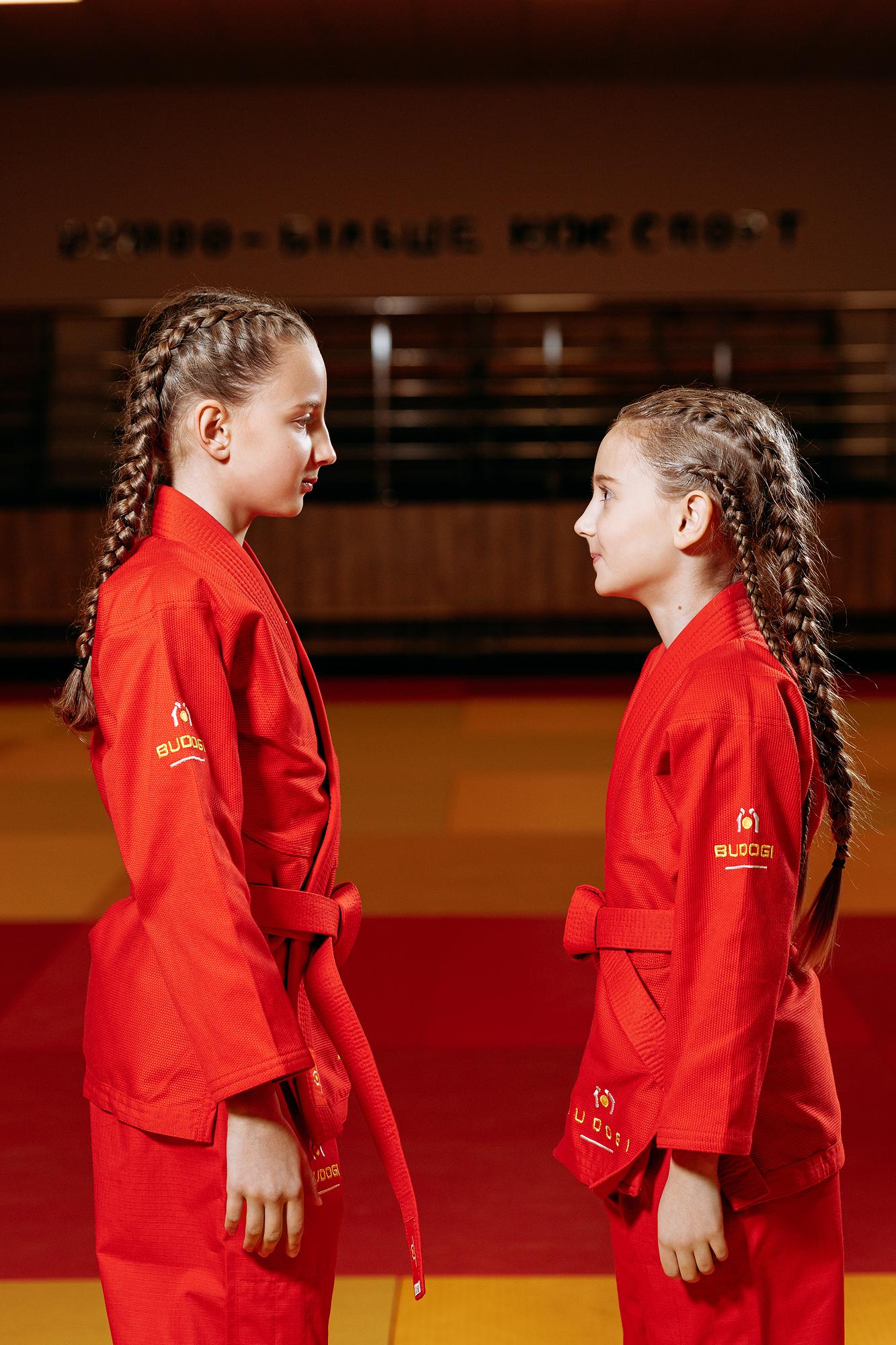 Червоне дитяче кімоно для дівчаток, грепплінг, TM BUDOGI, зріст 150 см, щільність 350 гр/м.кв. 7