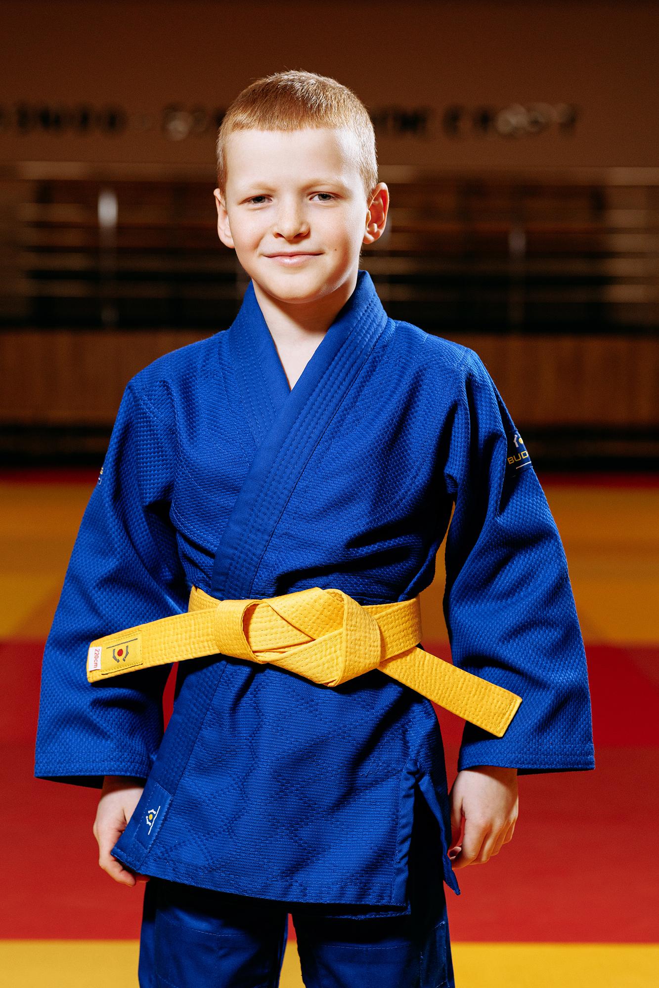 Синє дитяче кімоно для хлопчиків, дзюдо, TM BUDOGI серія BEGINNER, зріст 150 см, щільність 350 гр/м.кв. 2