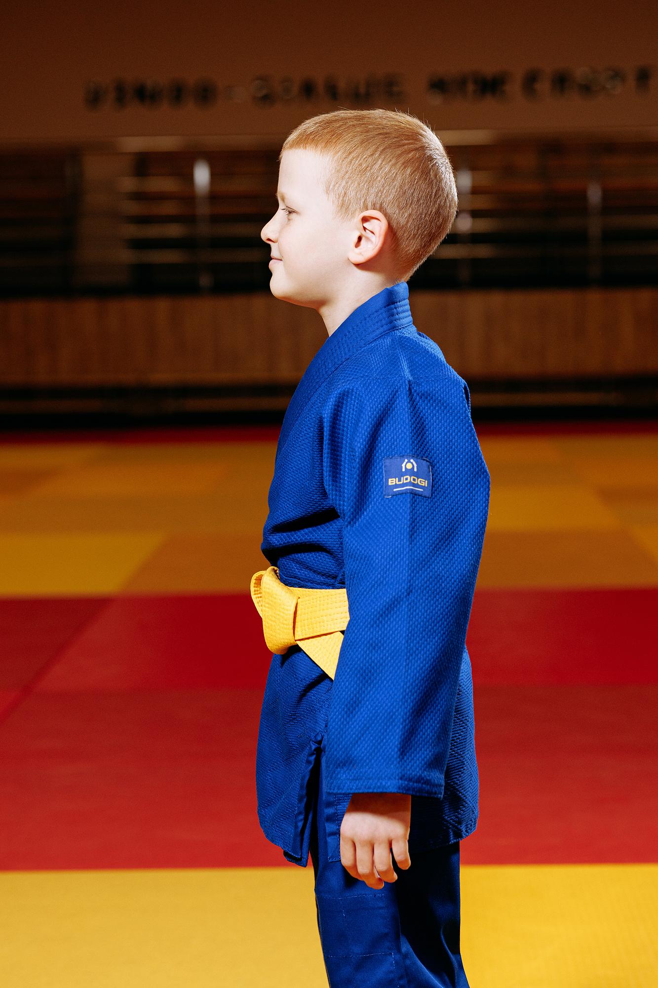 Синє дитяче кімоно для хлопчиків, дзюдо, TM BUDOGI серія BEGINNER, зріст 150 см, щільність 350 гр/м.кв. 5