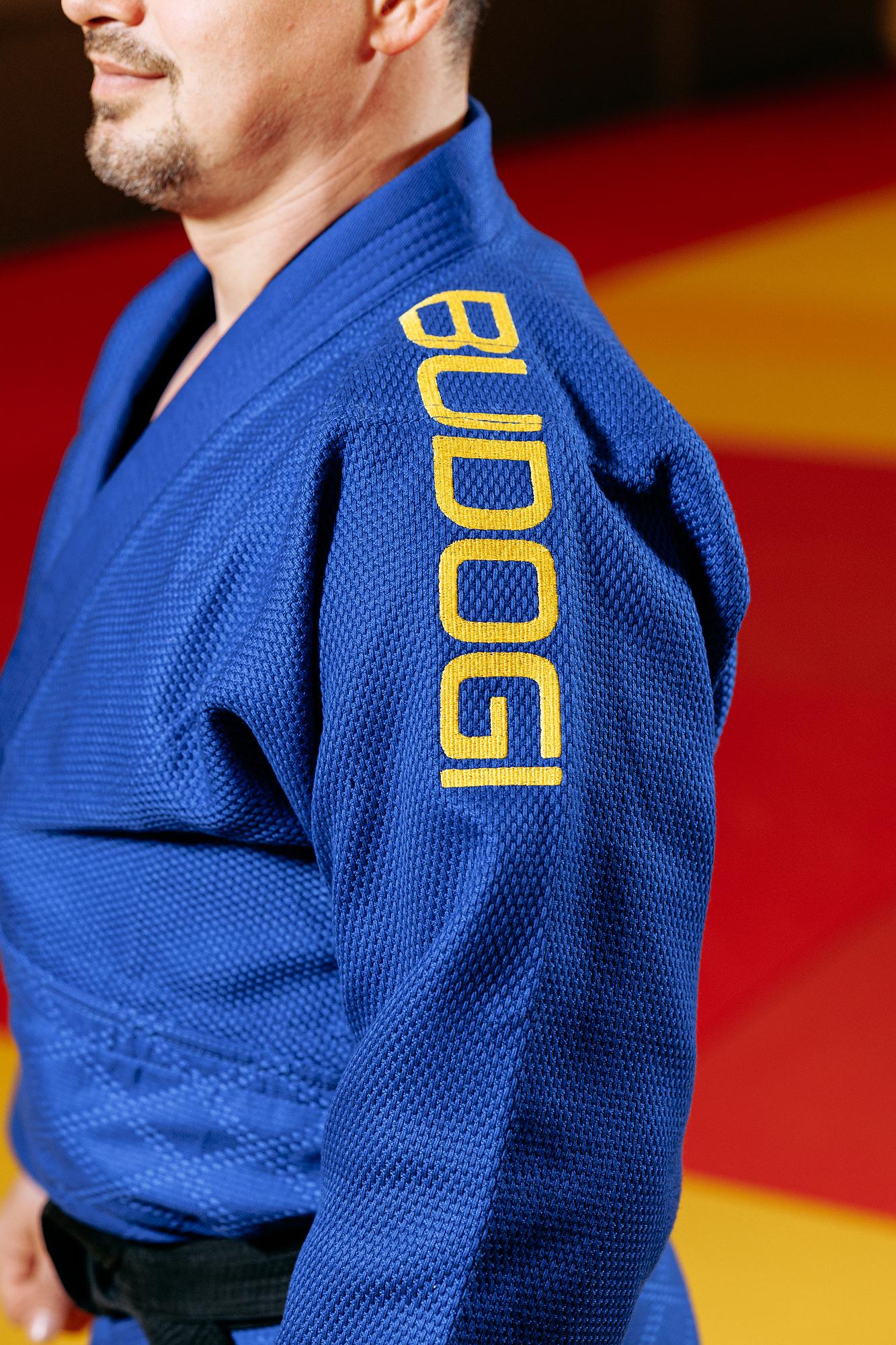 Синє кімоно для хлопців/чоловіків, дзюдо, TM BUDOGI серія PRO, зріст 150 см, щільність 650 гр/м.кв. 4