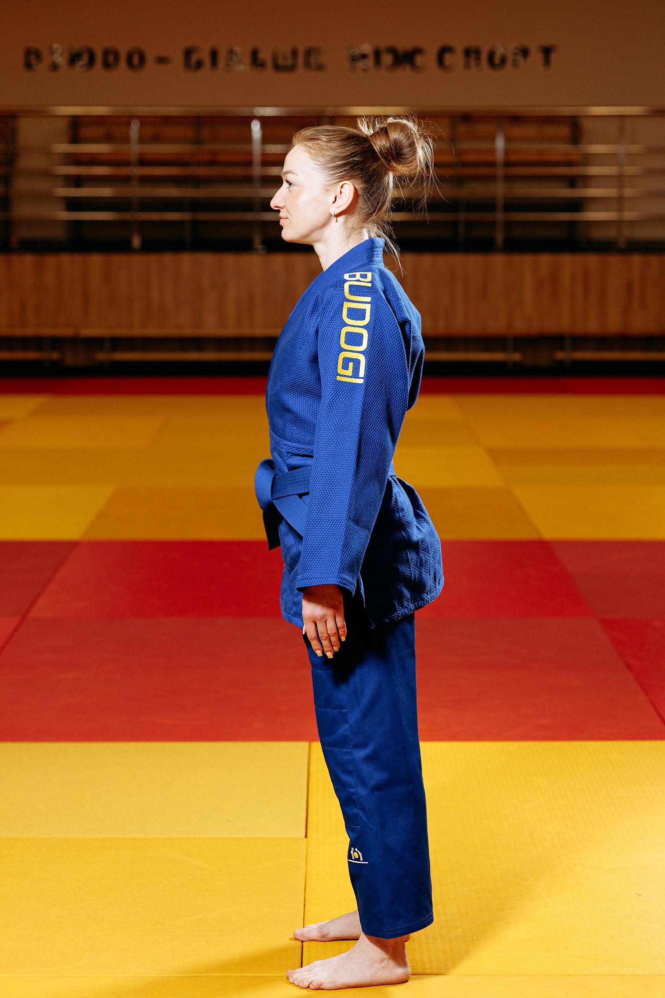 Синє кімоно для дівчат/жінок, дзюдо, TM BUDOGI серія PRO, зріст 150 см, щільність 650 гр/м.кв. 4